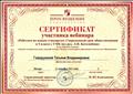 Сертификат участника вебинара "Работаем по новым стандартам. Современный урок обществознания в 5 классе с УМК под ред. Л.Н. Боголюбова". (13.10.2015) Сертификат участника вебинара "Работаем по новым стандартам. Современный урок обществознания в 5 классе с УМК под ред. Л.Н. Боголюбова". (13.10.2015)